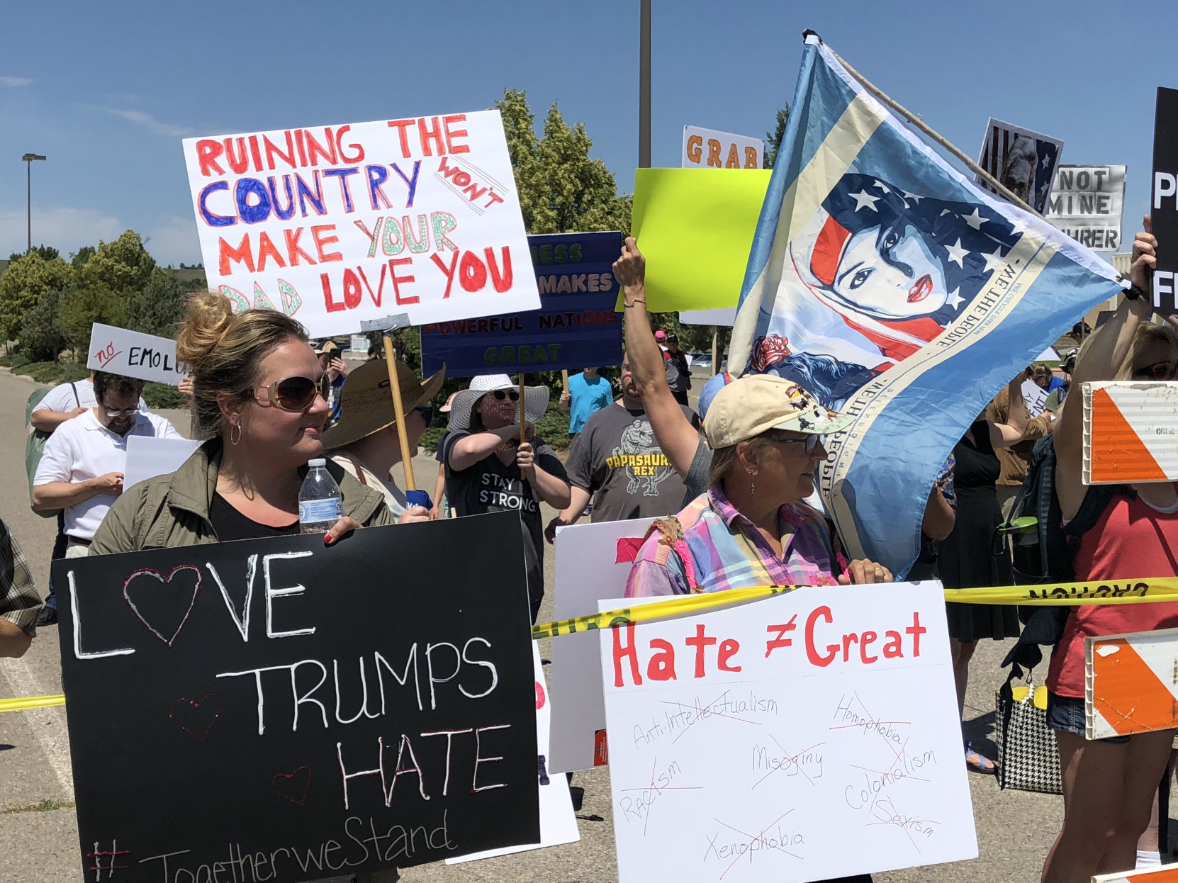 Protesters at Trump rally